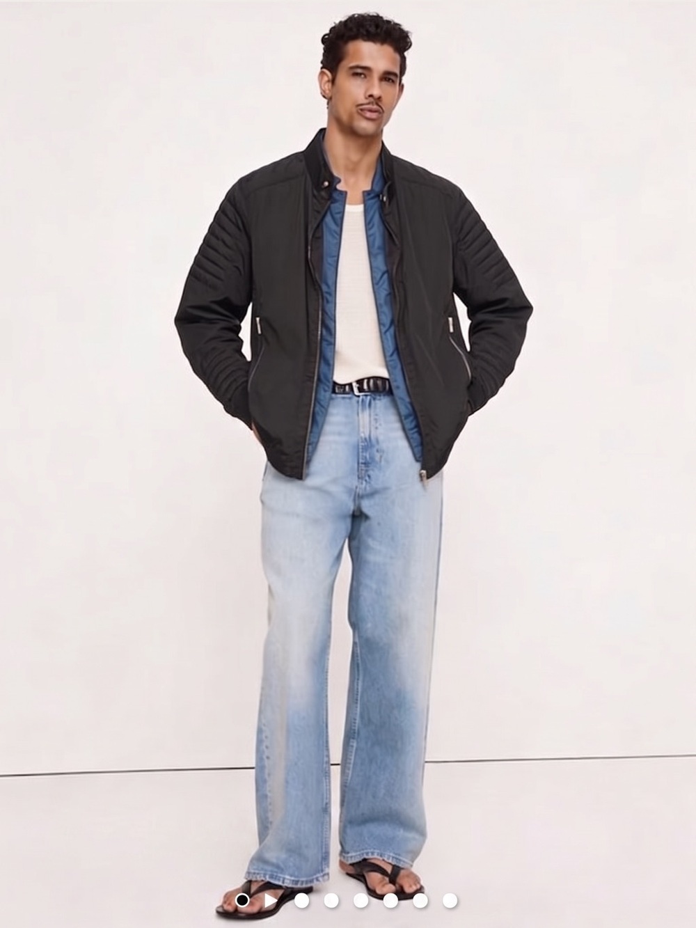 Zara Black Bomber Jacket with Blue Inner Lining